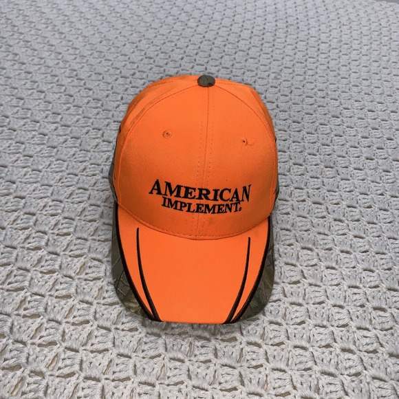 Realtree Camouflage Orange Hat Cap Mens American Implement  Adjustable Hunt - Picture 1 of 8